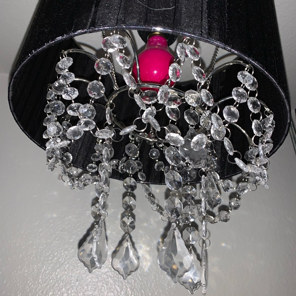 Chandelier Swag Lamp With Black Sheer Shade 1’X1” - Picture 4 of 7